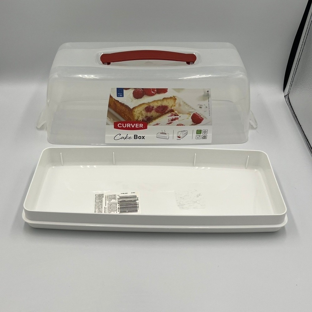Curver Cake Box Loaf Carrier Unisex One Size White NWT Locking Lid Handle - Picture 4 of 8